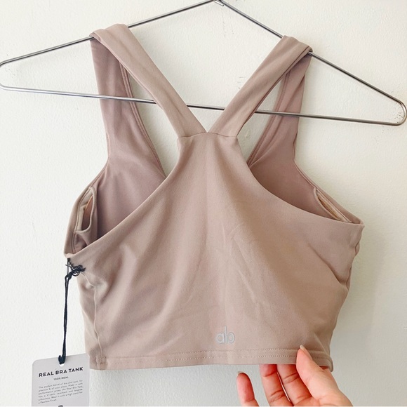 Alo Yoga • Real Tank Bra in Taupe - Picture 4 of 14